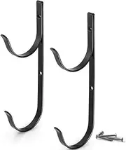 Aquatix Pro Pool Pole Hanger Premium 2pc Black Aluminium Holder Set, Ideal Hooks for Telescopic Poles, Skimmers, Leaf Rakes, Nets, Brushes, Vacuum Hose, Garden Tools and Swimming Pool Accessories