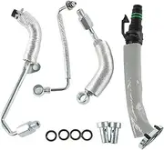 SleYuYir Turbo Charger Coolant Return Hose Line Compatible with Chevy Cruze Sonic Trax for Buick Encore GM1.4L 4Pcs Turbo Oil Return Drain & Oil Feed Pipe Kit 55567067