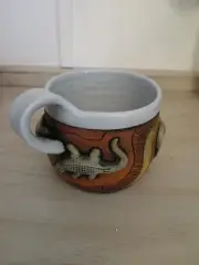 Handmade Alligator glazed Signed Coffee Mug UNIQUE