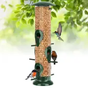 Metal Tube Bird Feeders for Outdoors Hanging 1 Pack 6-Port Squirrel Proof Bir...