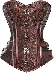 [Kuose] Women's Full Breast Faux Leather Steampunk Corset Plus Sizes S-6XL