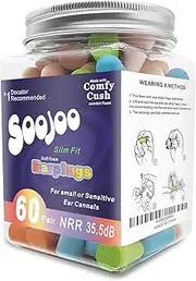 60 Pairs Multicolor Soft Foam Ear Plugs,35.5 dB Noise Cancelling Earplugs for Noise Reduction, Hearing Protection for Sleeping, Travel Concerts Study Work, Construction Worker, Carpenter