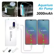Portable Aquarium Air Pump USB Dual USB Outputs Oxygen Flushing Pump with Lamp