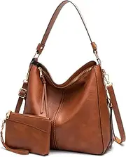 [HROECHY] Hobo Bags for Women Handbags Purse Ladies Boho Shoulder Brown Purses 3pcs