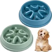 2 Pack Anti-Gulping Bowl Dog, Anti-Gulping Bowl for Dogs, Slow Feeding for Small and Medium Pets, Interactive Bowl for Slow Feeder and Cat