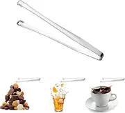 New Stainless Steel Non-Slip Ice Tongs, Ideal for Handling Food, Coffee Sugar Cubes, Ice Blocks, and Ice Chips. Features a Long Handle Design for Easy and Safe Use (1)