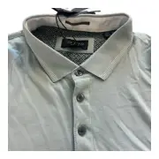 Ted Baker Polo Shirt Mens 6 Grey 2XL Pocket SS Modal Blend London Birdseye New