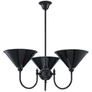 Mabel 3 Lights Pendants Black Ashford Metal Shade Upwards Period Lighting Luke Edwardian Inspirations