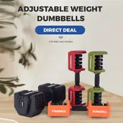 FitnessMaster 25KG Adjustable Dumbbell Set Home GYM Exercise Equipment Anti-rolled