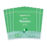 Amazon Basics Mint Dental Flosses, 540 Count, 6 Packs of 90