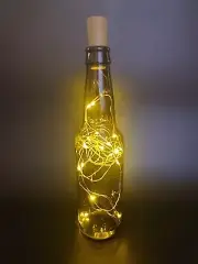 Brown Glass Bottle Cork Light Lamp