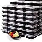 Heavy-Duty 12oz Plastic Food Containers - 100ct Stackable, Microwavable Boxes