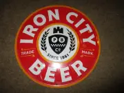 IRON CITY IC pittsburgh Circle METAL TACKER SIGN craft beer brewery brewing R