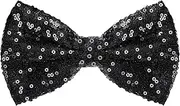 [Neptniopllab] Black Bow Tie for Men Shiny Sequin Bow Tie Sparkling Pre-Tied Bowtie Glitter Christmas Birthday Party Fancy Dress, Black