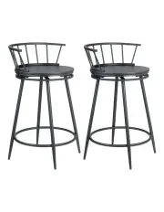 [Artiss] Bar Stools Metal Swivel Chairs x2 in Black