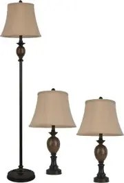 Decor Therapy Mae Table Floor Lamp Set Huntington Bronze Light Marble 3 pack