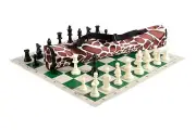 Quiver Chess Set Combination - Triple Weighted - Giraffe / Green Board