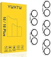 YWXTW [5 Pack Designed for iPhone 16 Camera Lens Protector, for iPhone 16 Plus Camera Lens Protector, Night Shooting Mode, Anti Scratch HD Clear 9H Hardness Tempered Glass