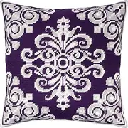 Damascus. Needlepoint Kit. Throw Pillow 16×16 Inches. Printed Tapestry Canvas, European Quality