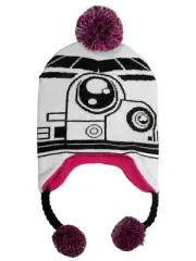 Star Wars Girls Storm Trooper Pom Pom Peruvian Style Trapper Hat Fleece Lined