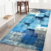 Abstract Hallway Runner Rug 2x6 Throw Rug Grey Blue Area Rug Modern Washable ...
