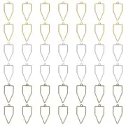 60Pcs Pentagon Alloy Open Back Bezel Pendants Resin Frame 3 Color