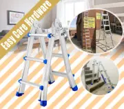 Multi Purpose Transform Folding Ladder 150KG 3 4 5 Step Extension 5m Aluminium