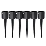 Fence Post Anchor Ground Spike 6 Pack 24 x 4 x 4 In Metal Fence Stakes