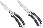 ZONADA Set of Two Kitchen Scissors Stainless Steel Poultry Shears Kitchen Shears Multipurpose Food Scissors for Chicken Bones/Poultry/Fish/Meat/Vegetables