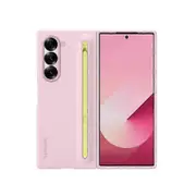 Original SAMSUNG Galaxy Z Fold6 S Pen Phone Case CoverZ Fold 6 Protective Case with Built-in S Pen Holder Slot pink