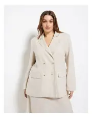 [Commonry] Linen Double Breasted Blazer in Flax