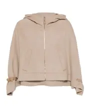 Max Mara Zip-Up Hooded Jacket One size camel