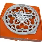 Le Creuset Enameled Cast Iron Deluxe Round Trivet-9-Vapeur(white/gray)-NWBD-M146