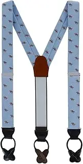 [Trafalgar] Men's Down The Stretch Racehorse Linen Blend Button End Braces