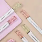 1pair Amber Cherry Blossom Alloy Chopsticks Chinese Chopstick Reusable TableYEK