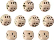 rockible 10x Wooden Dice Set with Numbers 1-6 Standard 16mm Dice for Table Game Bar Board Games