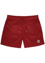 Moncler Logo Shell Swim Shorts, Shorts, Red XL