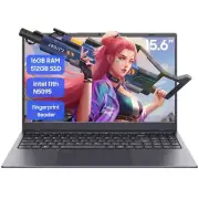 15.6" Windows 11 Laptop, Intel Celeron N5095, 16GB RAM, 512GB SSD, FHD Display