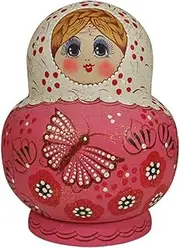 Matryoshka Russian Nesting Dolls 10 Piece Nesting Dolls Creative Wooden Hand-Painted Educational Toy Matryoshka Cute Wedding Birthday Gift Cute and Fun Gift (Color : A)