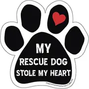 Imagine This Paw Magnet, My Rescue Dog Stole My Heart, Black/Red (P1229)