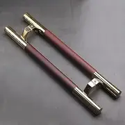 Stainless Steel Barn Door Handles, Gold Front Door Handle, H Shape Door Handle, Commercial Office Home Use Handle Pull Set, for Wood Door
