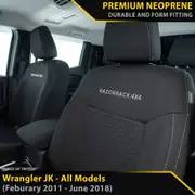 Jeep Wrangler JK - GP6 Premium Neoprene 2x Front Seat Covers (Made to Order)