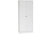 Tivoli 2-Door Broom Multipurpose Cupboard Storage Cabinet Tallboy - White