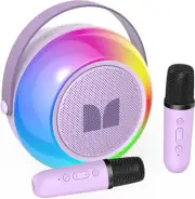 Mini Karaoke Machine for Kids Adults, Portable Bluetooth Speakers with 2 Wireles