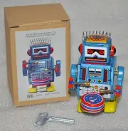 ROBOT BAND DRUMMER WINDUP BLUE NEW IN THE BOX