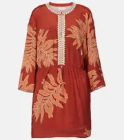 [Velvet] Velvet Phoebe embroidered printed minidress AU 16 orange