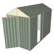 Build-a-Shed 1.5 x 3.0 x 2.3m Front Gable Dual Door Narrow Shed - Green