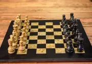 Handmade 40 x 40 CM Black & Coral Marble High-Quality Tournament Chess Set