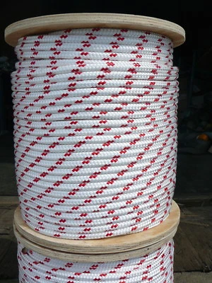 NovaTech XLE Halyard Sheet Line, Dacron Sailboat Rope 3/8" x 55' White/Red