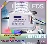 110V - 120V DMX512 Controller w/ Flex led strip Light RGB +W 50 - 115 ft IP-68